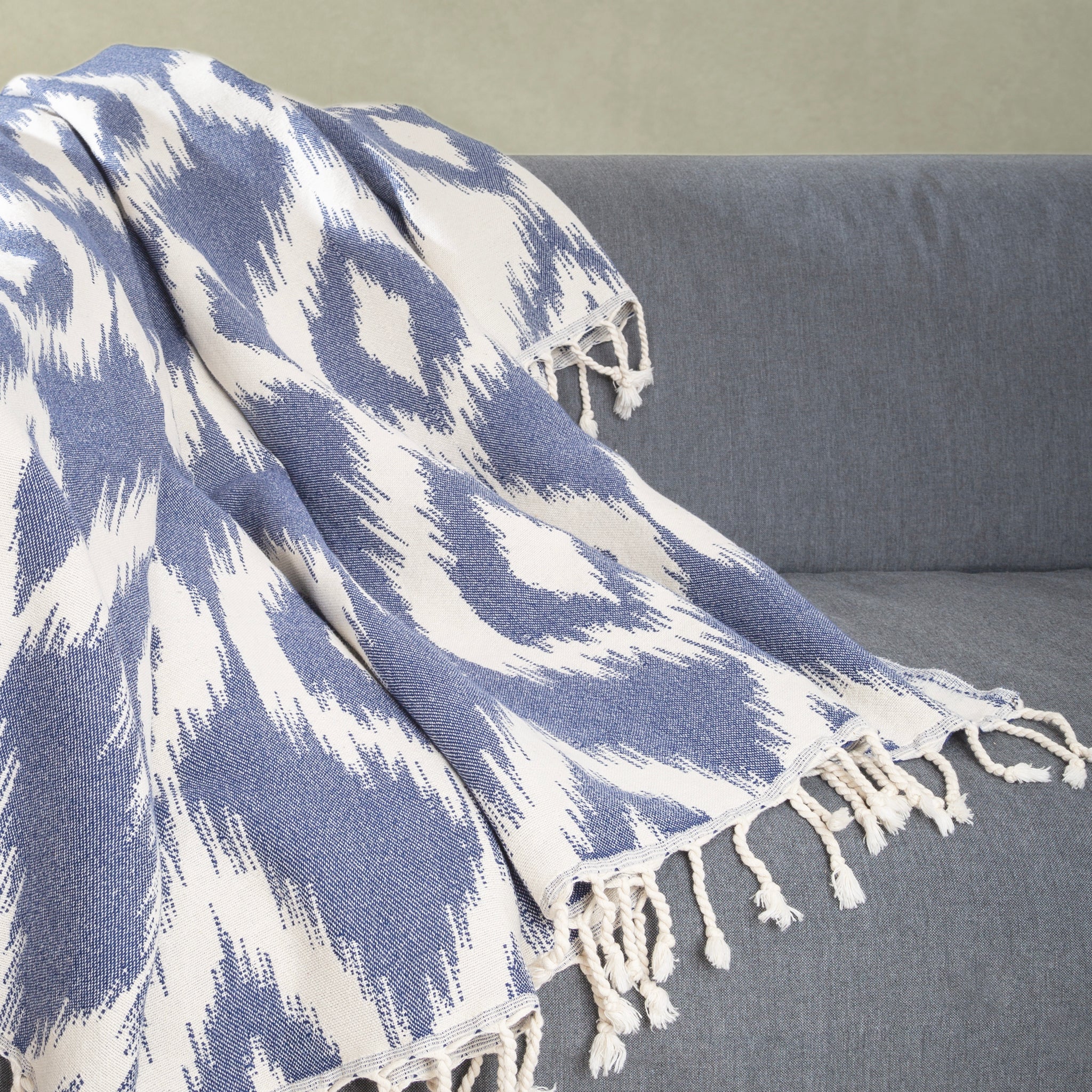 Lighthouse Loom Pattern Indigo Ikat Throw – Lighthouse Looms